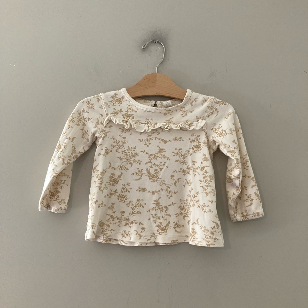 $12 ADD ON‎ colored organics long-sleeve gold floral print 3T Zara Little Bipsy